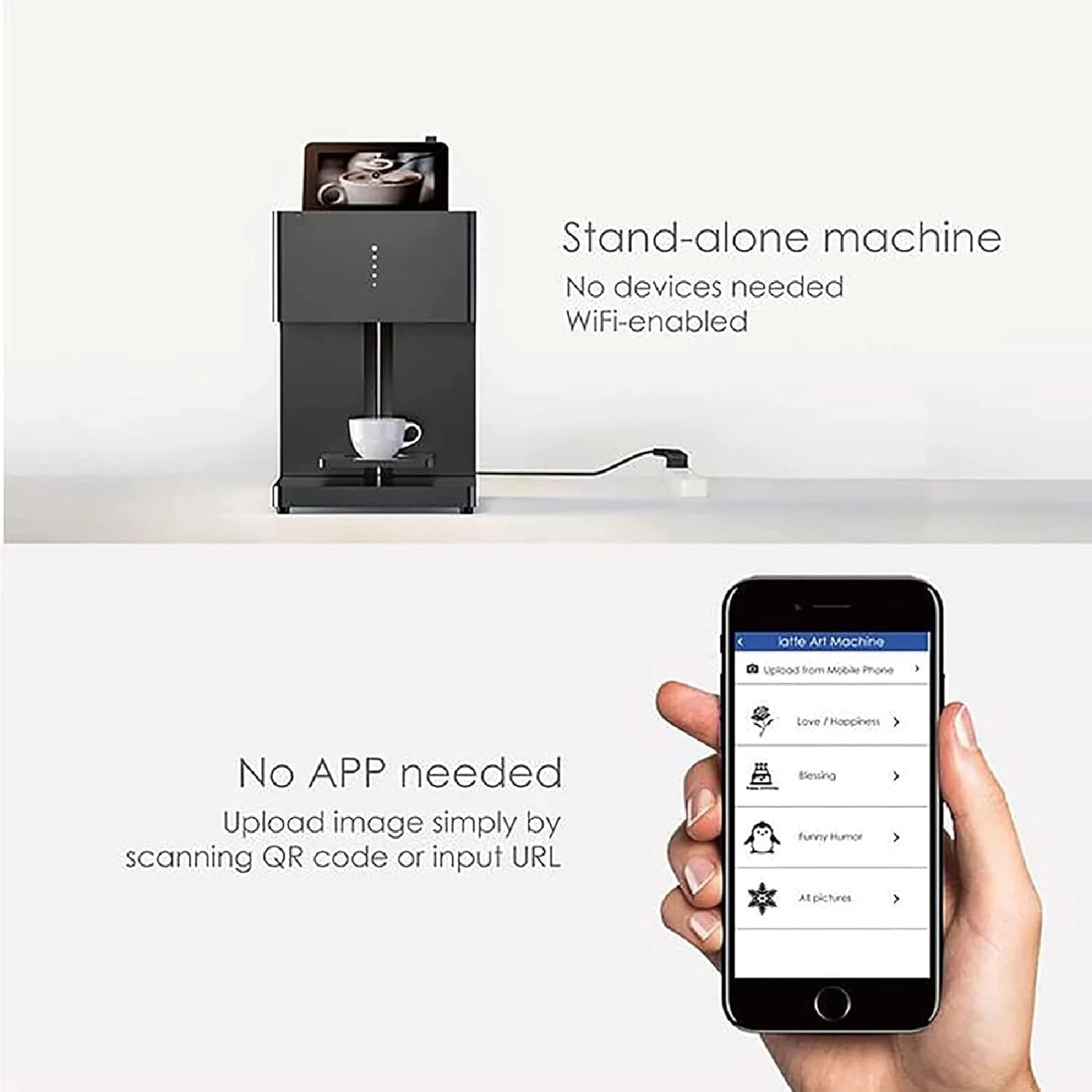 دستگاه چاپگر قهوه ADORZ، چاپگر هنری لاته سه بعدی دیجیتال با قابلیت آپلود عکس از طریق WiFi برای کیک، دسر، نوشیدنی، بیسکویت، نان، دستگاه تزئین DIY دستگاه چاپگر قهوه ADORZ، چاپگر هنری لاته سه بعدی دیجیتال با قابلیت آپلود عکس از طریق WiFi برای کیک، دسر، نوشیدنی، بیسکویت، نان، دستگاه تزئین DIY