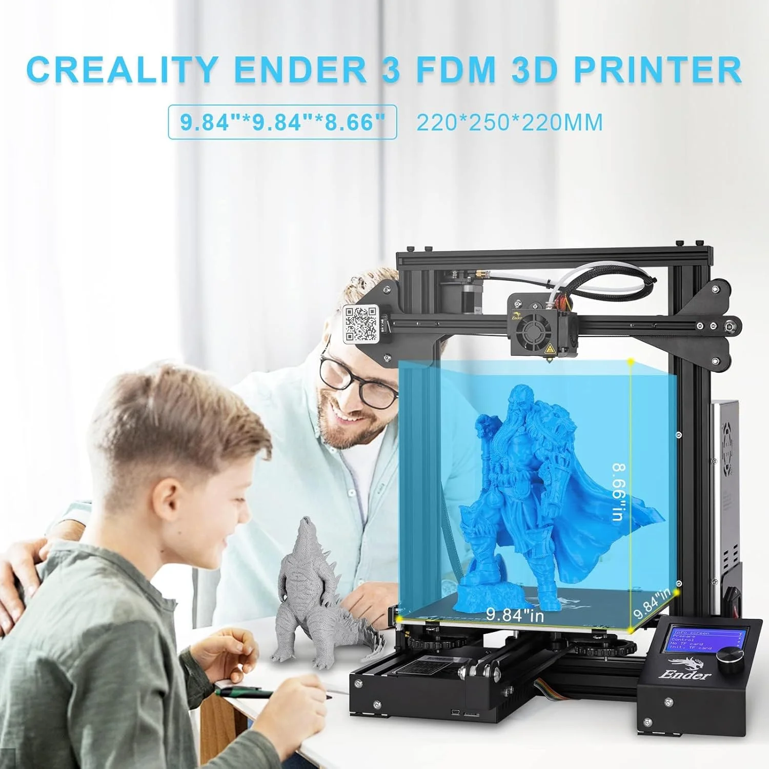 پرینتر سه بعدی کرالیتی Ender 3، پرینتر سه بعدی با کیت قاب فلزی کامل با اندازه چاپ بزرگ 220 x 220 x 250 میلی متر، چاپ پایدار (Ender 3) پرینتر سه بعدی کرالیتی Ender 3، پرینتر سه بعدی با کیت قاب فلزی کامل با اندازه چاپ بزرگ 220 x 220 x 250 میلی متر، چاپ پایدار (Ender 3)