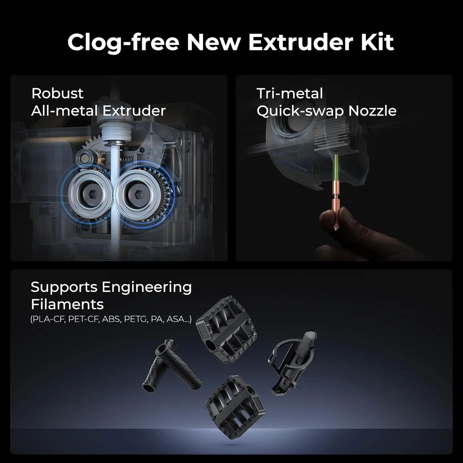 پرینتر سه بعدی کرالیتی K1C جدید [2024]، سرعت بالا تا 600 میلی‌متر بر ثانیه، چاپ فیبر کربنی قابل اعتماد، طراحی ضد لرزش، کالیبراسیون خودکار برای تراز کردن، مونتاژ شده و سیستم عامل هوشمند سه بعدی پرینتر سرعت بالا