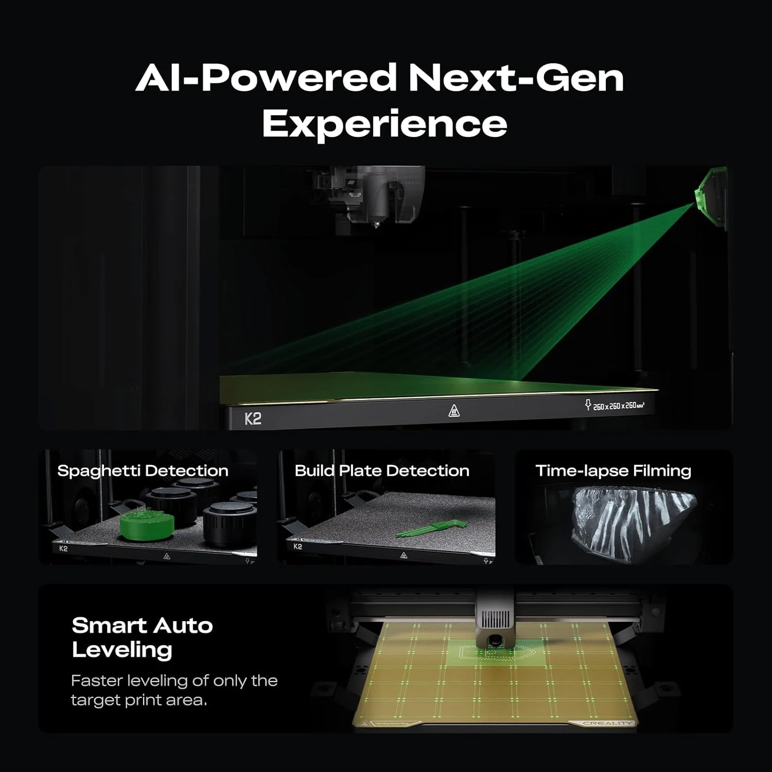 پرینتر سه بعدی Creality K2 Combo (A)، چاپ سه بعدی چند رنگ با CFS 600mm/s، تراز خودکار با سرعت بالا، حجم ساخت 260 * 260 * 260 میلی متر پرینتر سه بعدی Creality K2 Combo (A)، چاپ سه بعدی چند رنگ با CFS 600mm/s، تراز خودکار با سرعت بالا، حجم ساخت 260 * 260 * 260 میلی متر