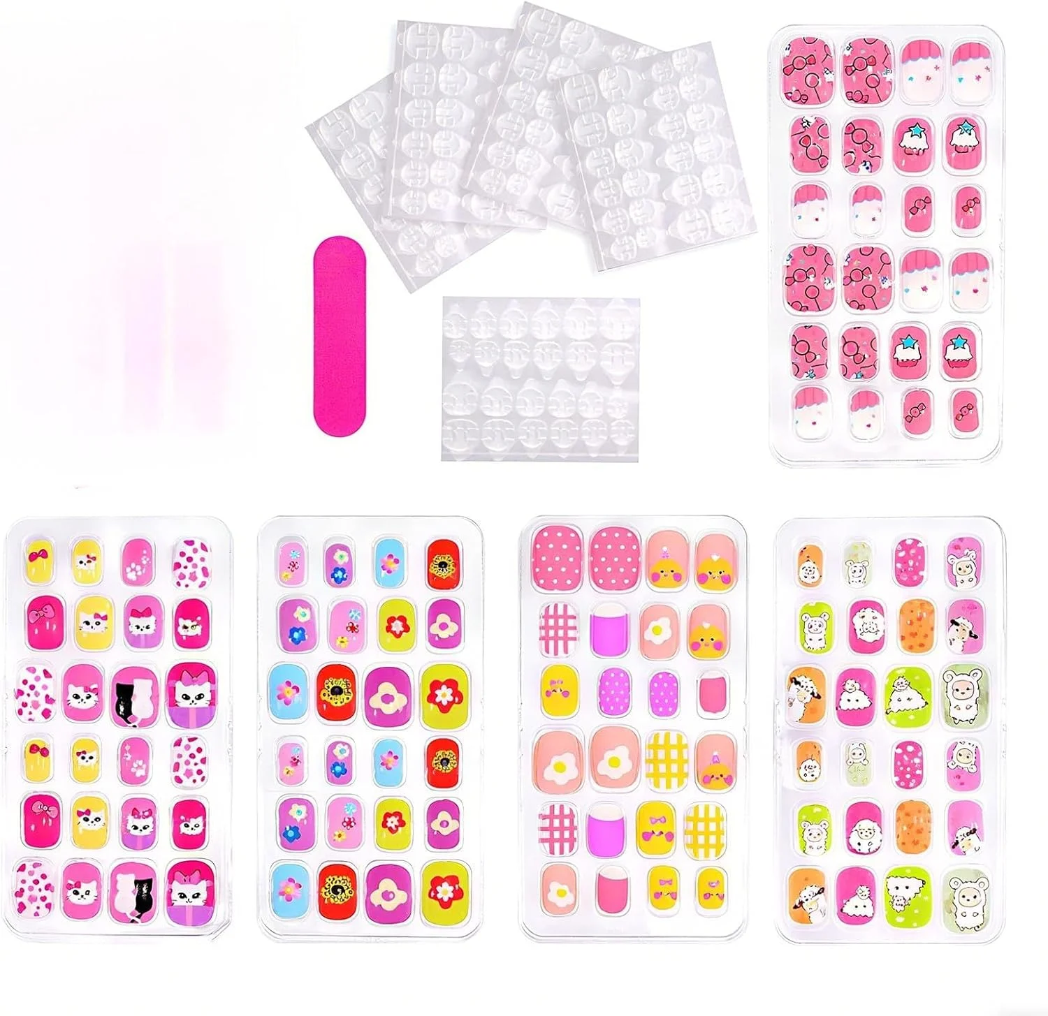 120 عدد ناخن مصنوعی چسبی برای کودکان، ناخن های رنگارنگ اکریلیک پوشش کامل، کیت سرگرم کننده و ایمن طراحی ناخن برای روز ولنتاین، مهمانی، کریسمس، هدیه برای دختران 120 عدد ناخن مصنوعی چسبی برای کودکان، ناخن های رنگارنگ اکریلیک پوشش کامل، کیت سرگرم کننده و ایمن طراحی ناخن برای روز ولنتاین، مهمانی، کریسمس، هدیه برای دختران