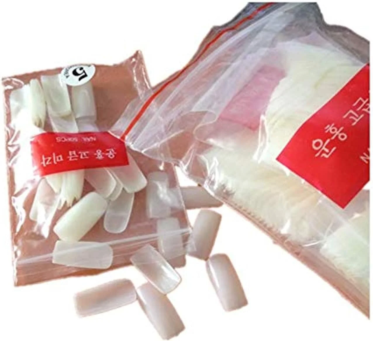 ۵۰۰ عدد تیپ ناخن بالرینی در هر بسته، شفاف/طبیعی، تیپ ناخن مصنوعی تابوتی، فرم تخت، پوشش کامل، مانیکور