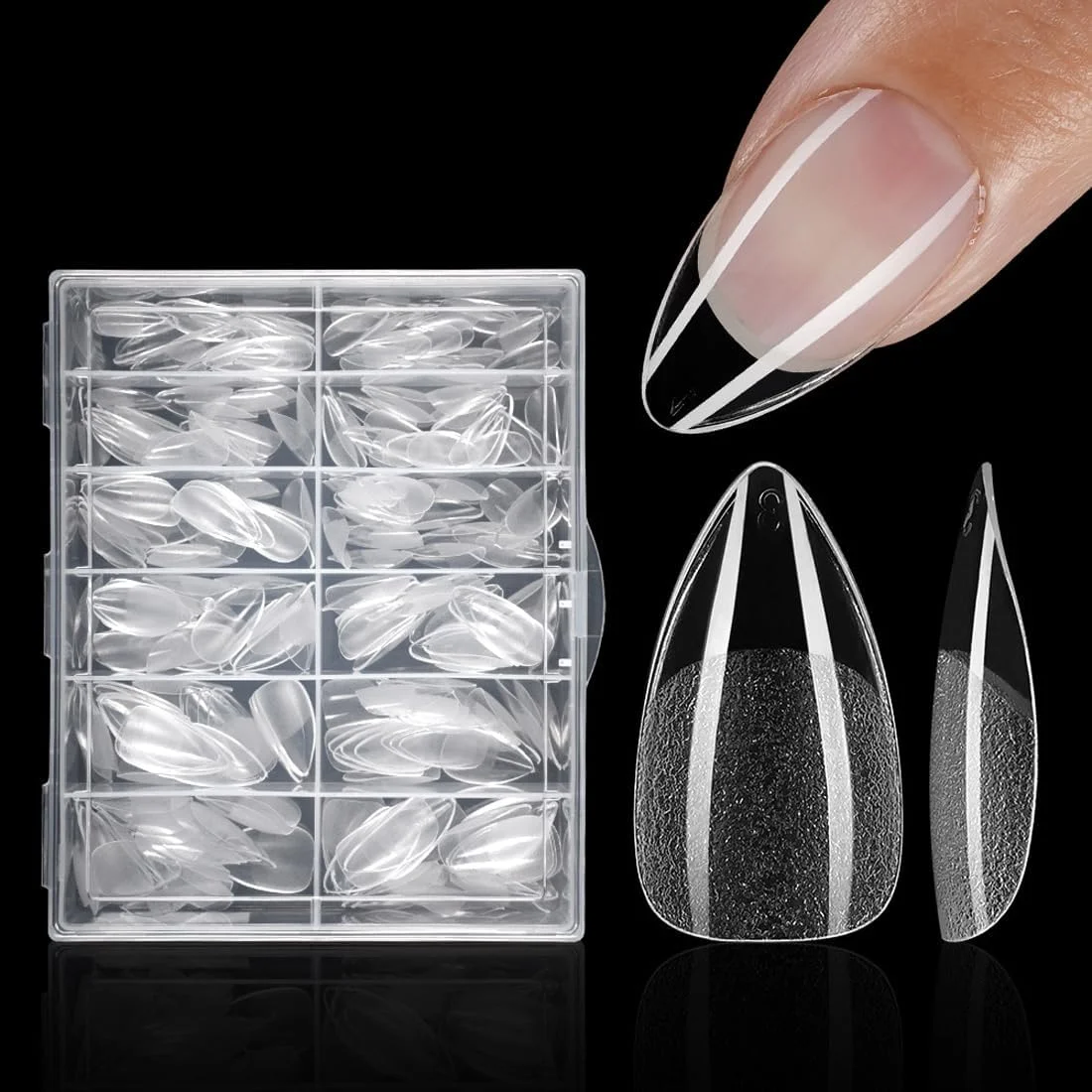 ۲۴۰ عدد ناخن مصنوعی بادامی کوتاه