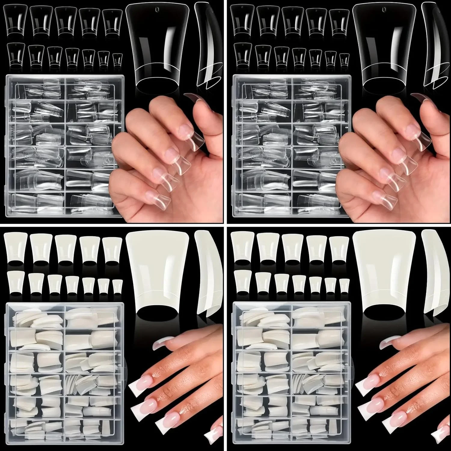 ۱۲0/۵۰۴ عدد ناخن مصنوعی اردکی کوتاه و خمیده، مناسب برای طراحی و کاشت آسان ناخن، نوک ناخن شفاف ۱۲0/۵۰۴ عدد ناخن مصنوعی اردکی کوتاه و خمیده، مناسب برای طراحی و کاشت آسان ناخن، نوک ناخن شفاف