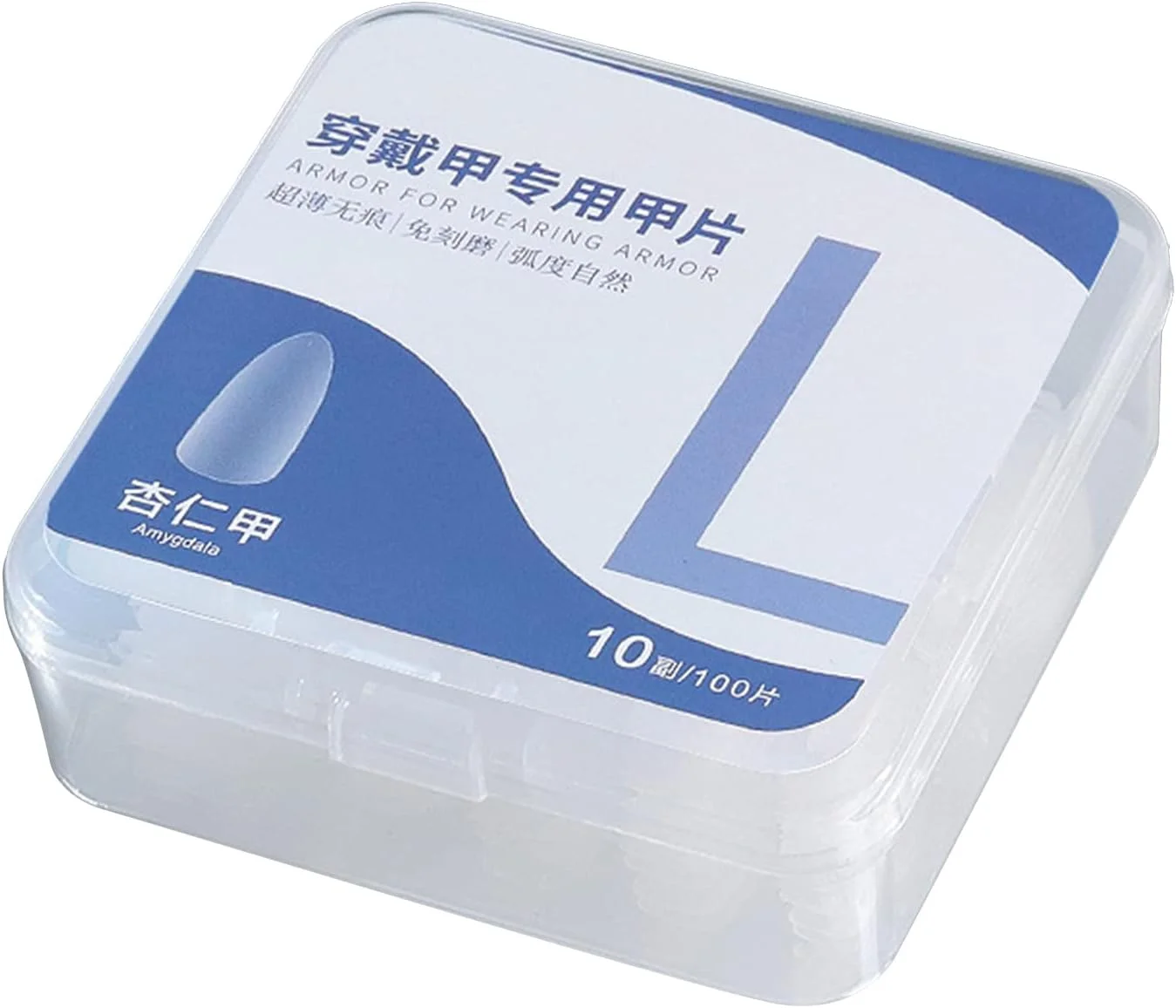 100 عدد ناخن مصنوعی مربع شکل، پوشش کامل، مناسب برای ناخن های اکریلیک