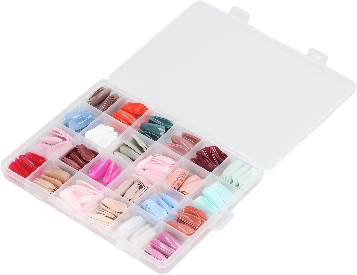 نکات ناخن مصنوعی تابوتی Airshi، ناخن های مصنوعی تابوتی چند رنگ قابل استفاده مجدد 576 عددی برای سالن