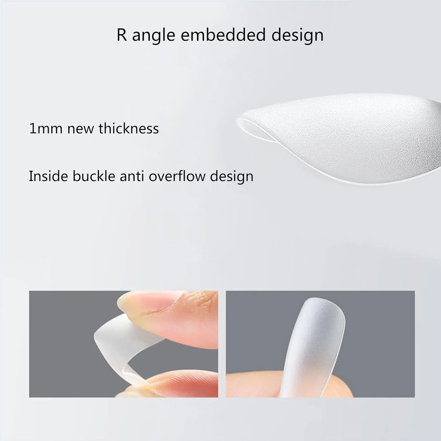 100 عدد ناخن مصنوعی مربع شکل، پوشش کامل، مناسب برای ناخن های اکریلیک