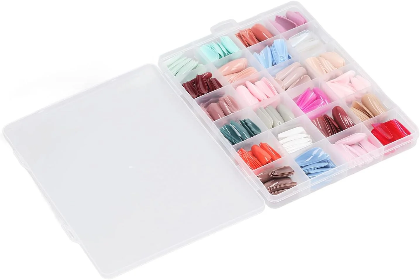 نکات ناخن مصنوعی تابوتی Airshi، ناخن های مصنوعی تابوتی چند رنگ قابل استفاده مجدد 576 عددی برای سالن