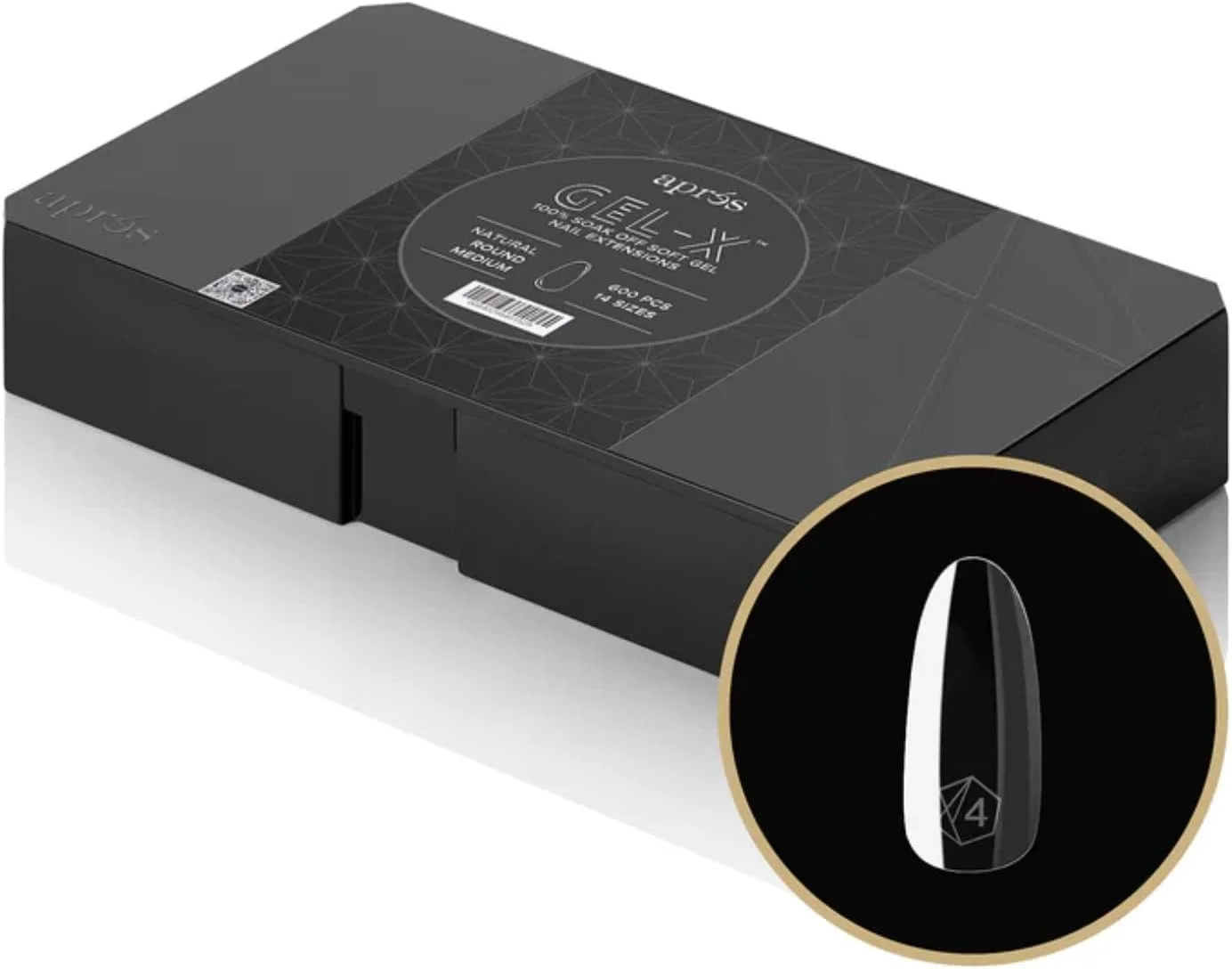 جعبه حاوی 600 عدد تیپ ناخن گرد طبیعی مدیوم 2.0، در 14 سایز مختلف