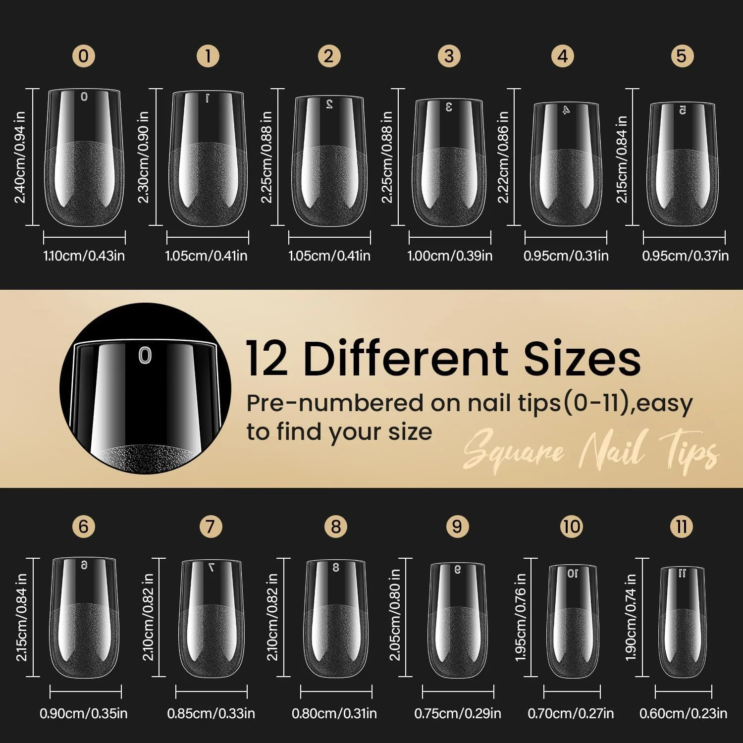 نکات ناخن مربعی AORAEM 600 عددی: نکات ناخن مصنوعی پوشش کامل، اکریلیک نرم و شفاف متوسط، 12 سایز ناخن مصنوعی با جعبه برای سالن ناخن DIY خانگی نکات ناخن مربعی AORAEM 600 عددی: نکات ناخن مصنوعی پوشش کامل، اکریلیک نرم و شفاف متوسط، 12 سایز ناخن مصنوعی با جعبه برای سالن ناخن DIY خانگی