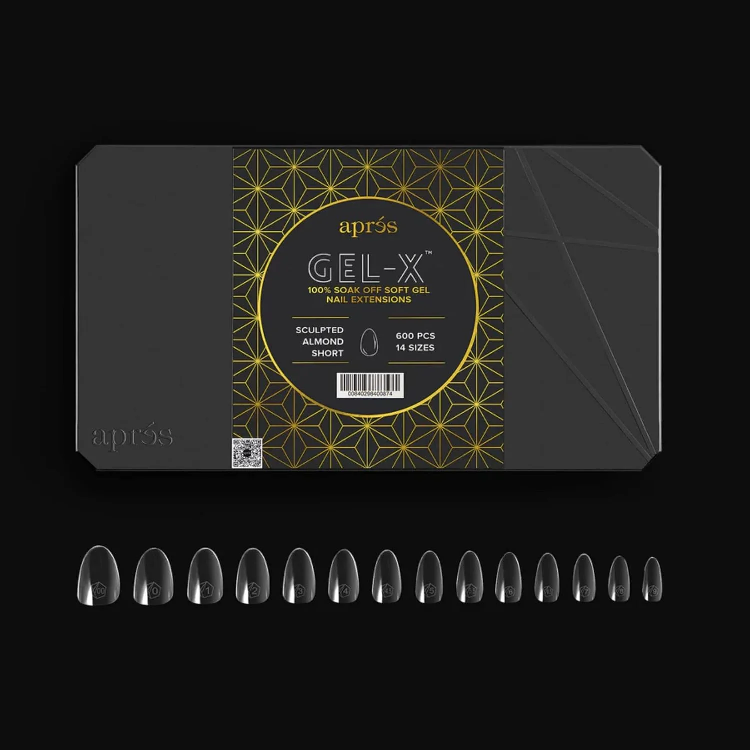 جعبه تیپ کاشت ناخن بادامی کوتاه مدل Sculpted Almond Short 2.0، ‏14 سایز، 600 عددی