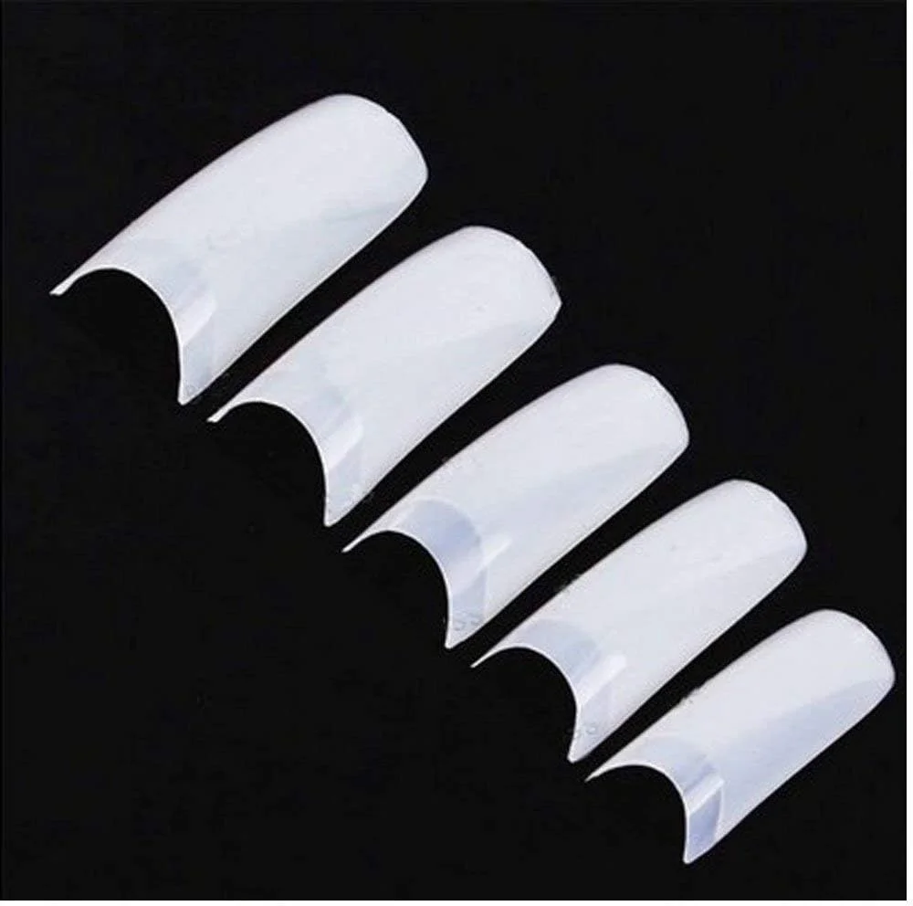 نکات ناخن مصنوعی AORAEM، 500 عدد، ناخن های مصنوعی فرانسوی زنانه، ناخن های مربعی طبیعی برای ناخن های اکریلیک حرفه ای