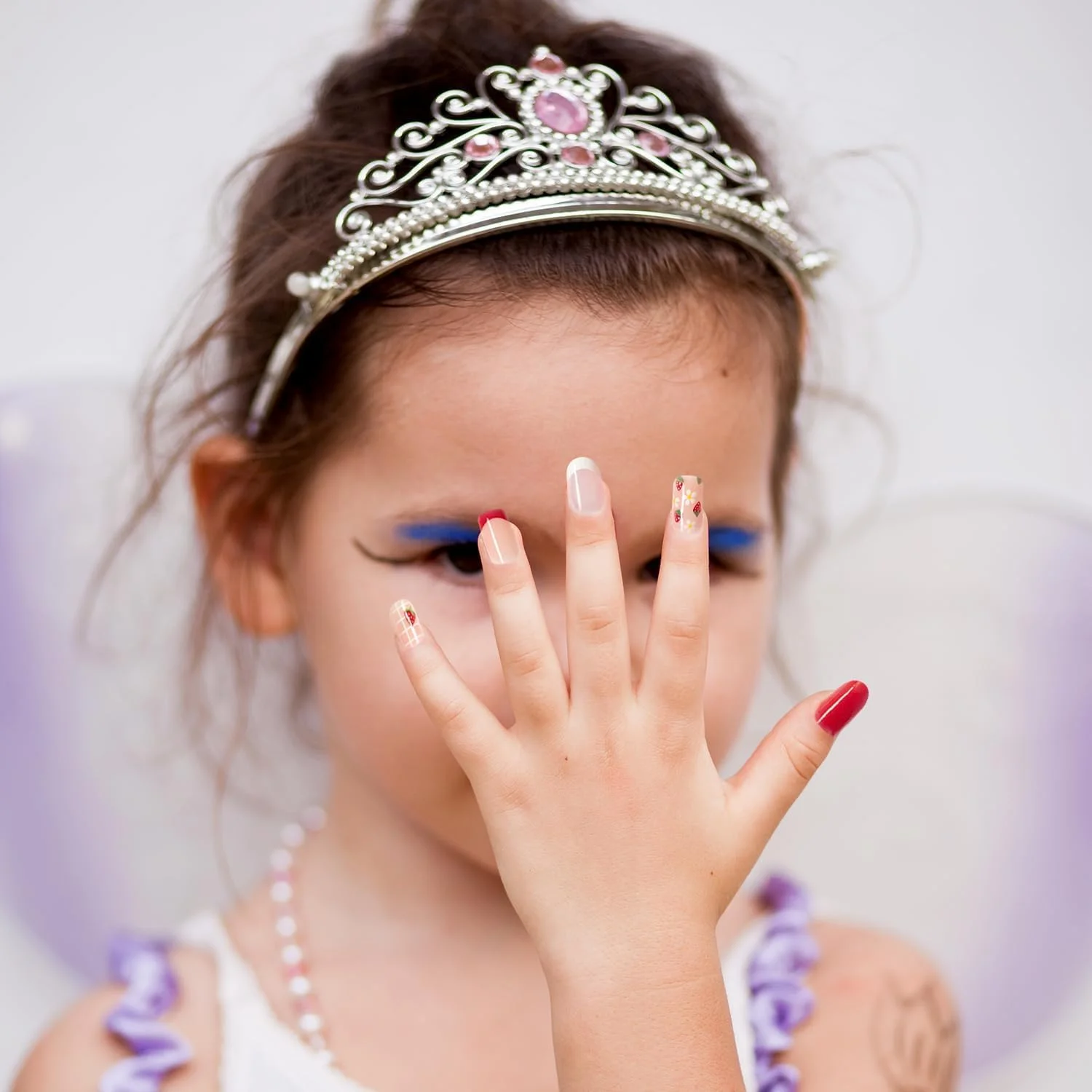 ناخن مصنوعی بچگانه آزونی، 96 عدد، ناخن های مصنوعی با طرح میوه ای، پوشش کامل و چسب دار، مناسب برای تزئین ناخن دختران