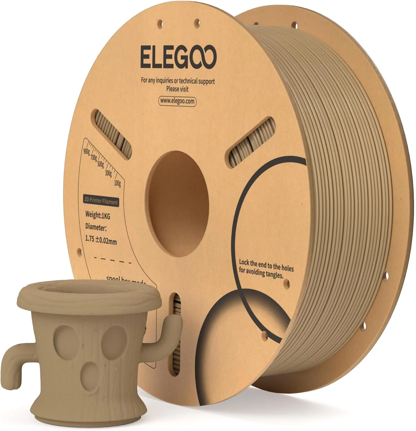 فیلامنت چوب ELEGOO PLA 1.75mm، فیلامنت پرینتر سه بعدی با دقت ابعادی +/- 0.02mm، اسپول مقوایی 1 کیلوگرمی (2.2 پوند) فیلامنت پرینت سه بعدی مناسب برای اکثر پرینترهای سه بعدی FDM فیلامنت چوب ELEGOO PLA 1.75mm، فیلامنت پرینتر سه بعدی با دقت ابعادی +/- 0.02mm، اسپول مقوایی 1 کیلوگرمی (2.2 پوند) فیلامنت پرینت سه بعدی مناسب برای اکثر پرینترهای سه بعدی FDM