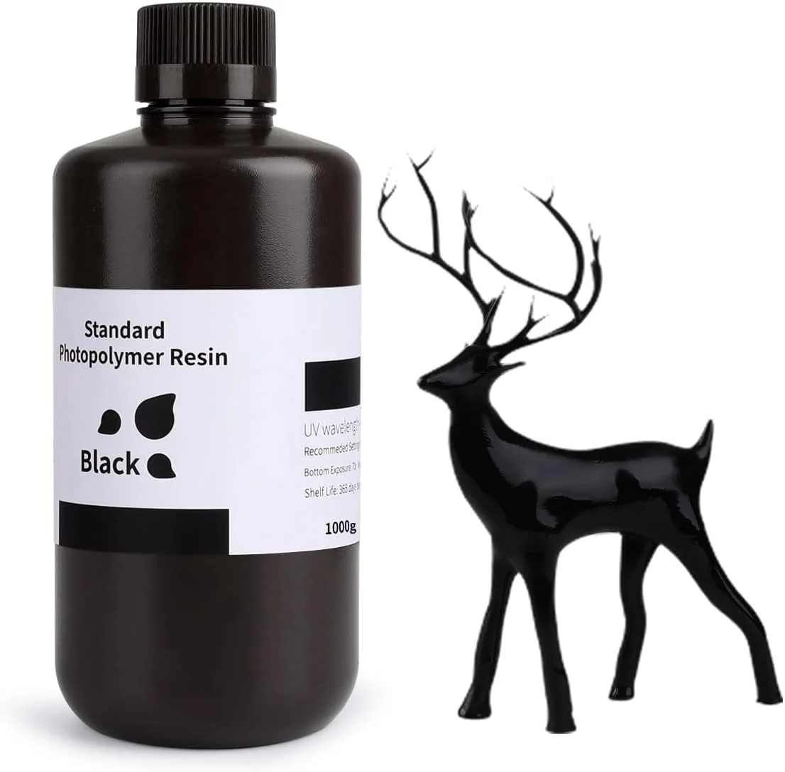 رزین استاندارد پرینتر سه بعدی ELEGOO، 1000 گرم، رزین فوتوپلیمر استاندارد 405 نانومتری UV-Curing LCD برای پرینت سه بعدی LCD (مشکی) رزین استاندارد پرینتر سه بعدی ELEGOO، 1000 گرم، رزین فوتوپلیمر استاندارد 405 نانومتری UV-Curing LCD برای پرینت سه بعدی LCD (مشکی)