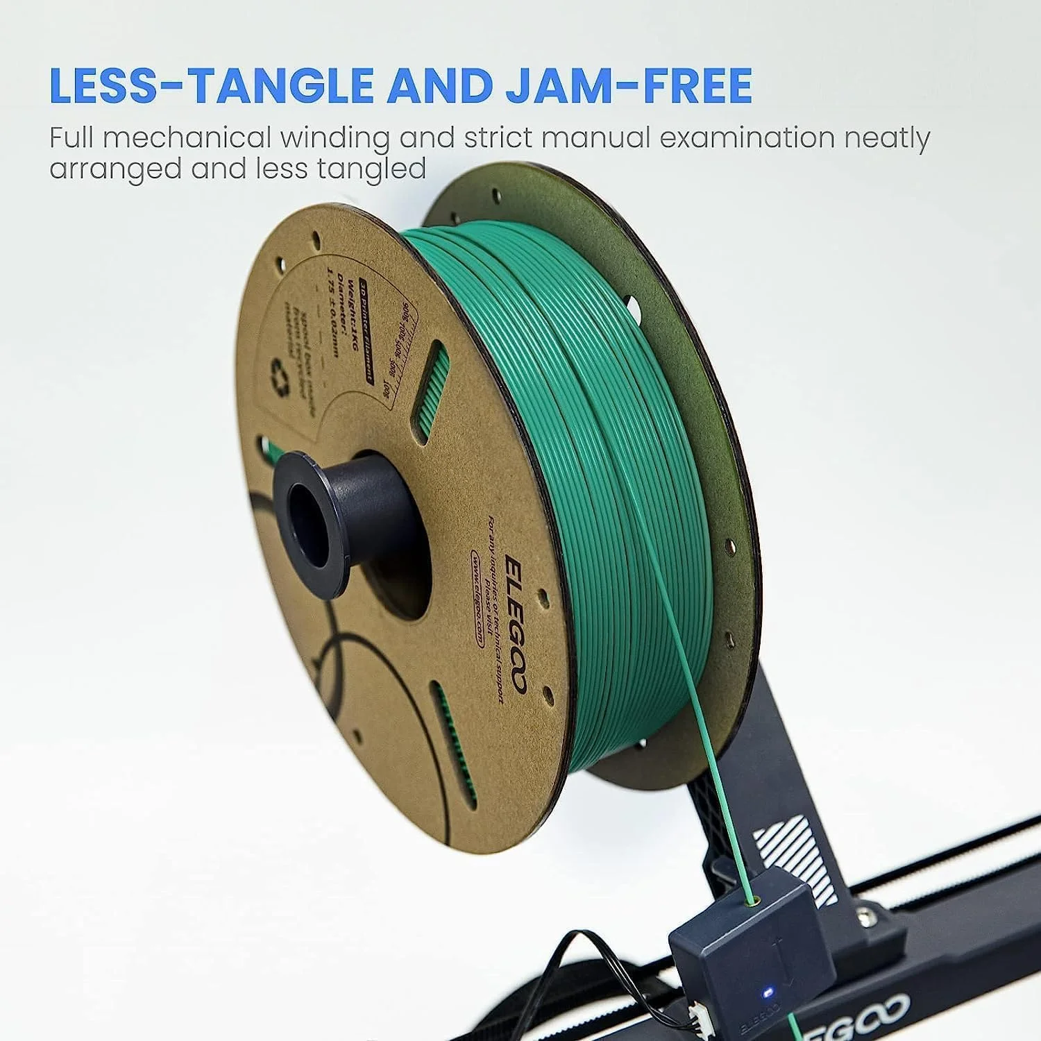 فیلامنت چوب ELEGOO PLA 1.75mm، فیلامنت پرینتر سه بعدی با دقت ابعادی +/- 0.02mm، اسپول مقوایی 1 کیلوگرمی (2.2 پوند) فیلامنت پرینت سه بعدی مناسب برای اکثر پرینترهای سه بعدی FDM