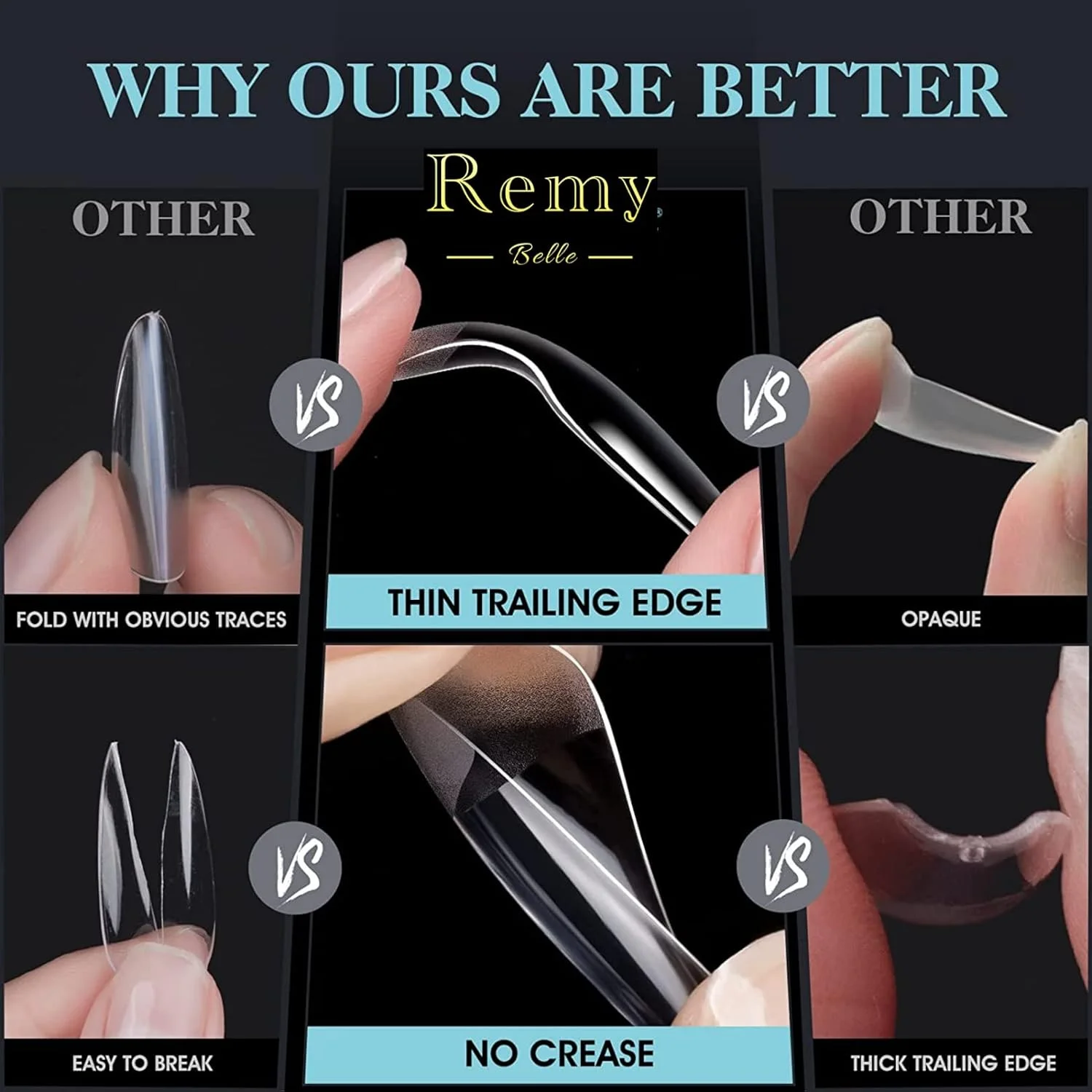 نکات ژل نرم ناخن Remy Belle، مجموعه 552 عددی در 12 سایز برای اکستنشن ناخن، نوک بادامی ژله ای متوسط شفاف، پوشش کامل ناخن PMMA از قبل بافر شده نکات ژل نرم ناخن Remy Belle، مجموعه 552 عددی در 12 سایز برای اکستنشن ناخن، نوک بادامی ژله ای متوسط شفاف، پوشش کامل ناخن PMMA از قبل بافر شده