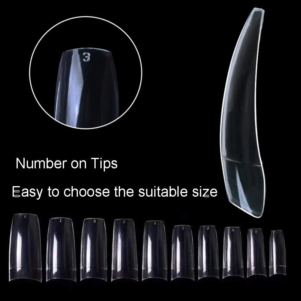 (شفاف) - 500 عدد تیپ ناخن اکریلیک شفاف، تیپ مصنوعی فرنچ برای مانیکور، هنر ناخن، سالن ها و استفاده خانگی (شفاف) - 500 عدد تیپ ناخن اکریلیک شفاف، تیپ مصنوعی فرنچ برای مانیکور، هنر ناخن، سالن ها و استفاده خانگی