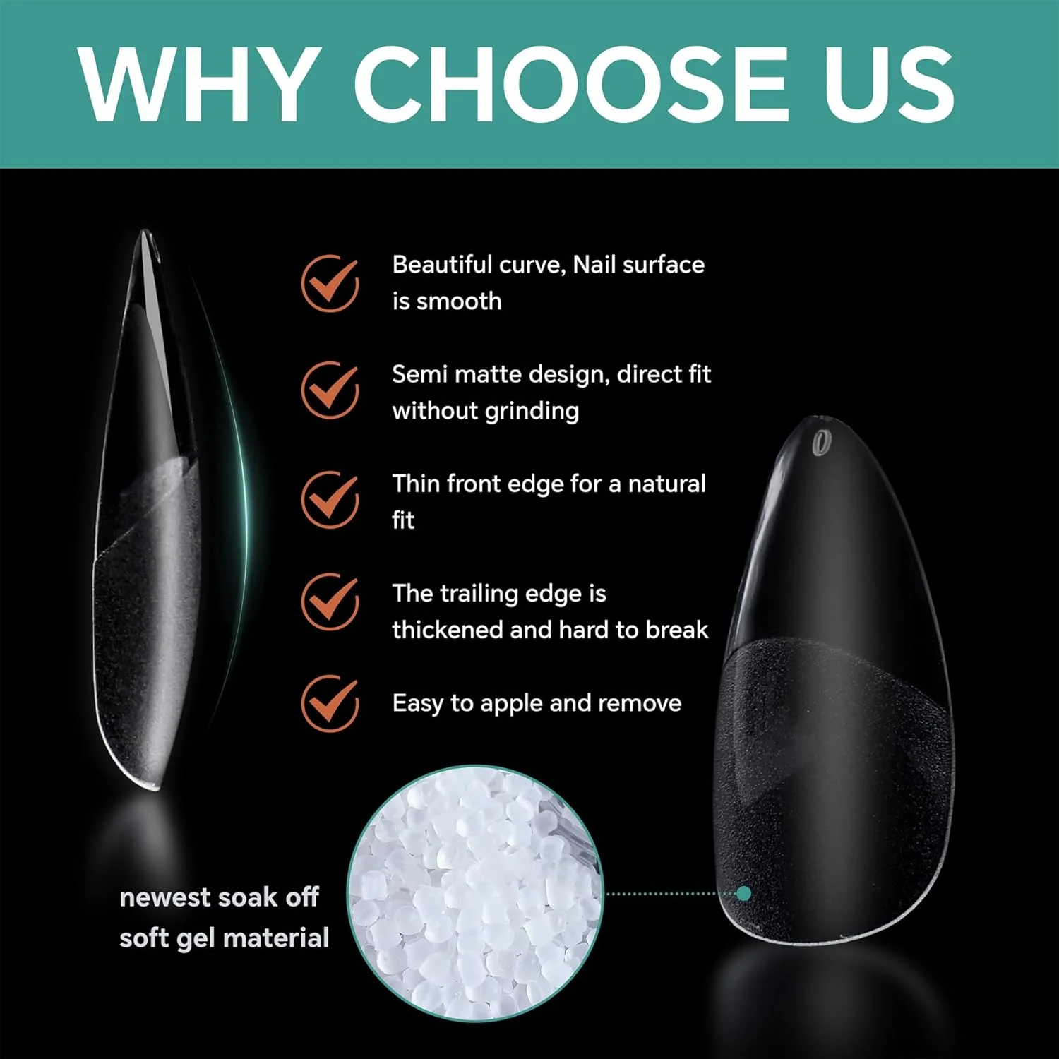 تیپ ناخن مصنوعی بادامی متوسط، تیپ ناخن ژلی پوشش کامل نرم برای اکستنشن ناخن، 12 سایز تیپ ناخن ژلی مات از پیش ساخته شده با جعبه، مناسب سالن ناخن تیپ ناخن مصنوعی بادامی متوسط، تیپ ناخن ژلی پوشش کامل نرم برای اکستنشن ناخن، 12 سایز تیپ ناخن ژلی مات از پیش ساخته شده با جعبه، مناسب سالن ناخن