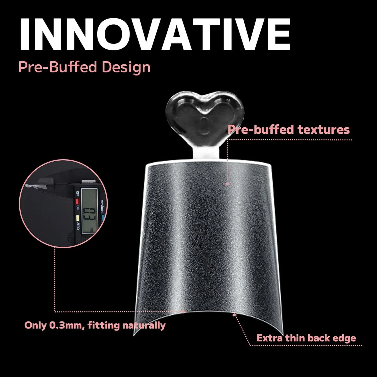 تیپ ناخن کوتاه کافین - ناخن مصنوعی ژل نرم، پوشش نصفه بدون نیاز به سوهان، تیپ ناخن ژل شفاف، ماندگاری طولانی، مناسب استفاده خانگی و سالن، 12 سایز