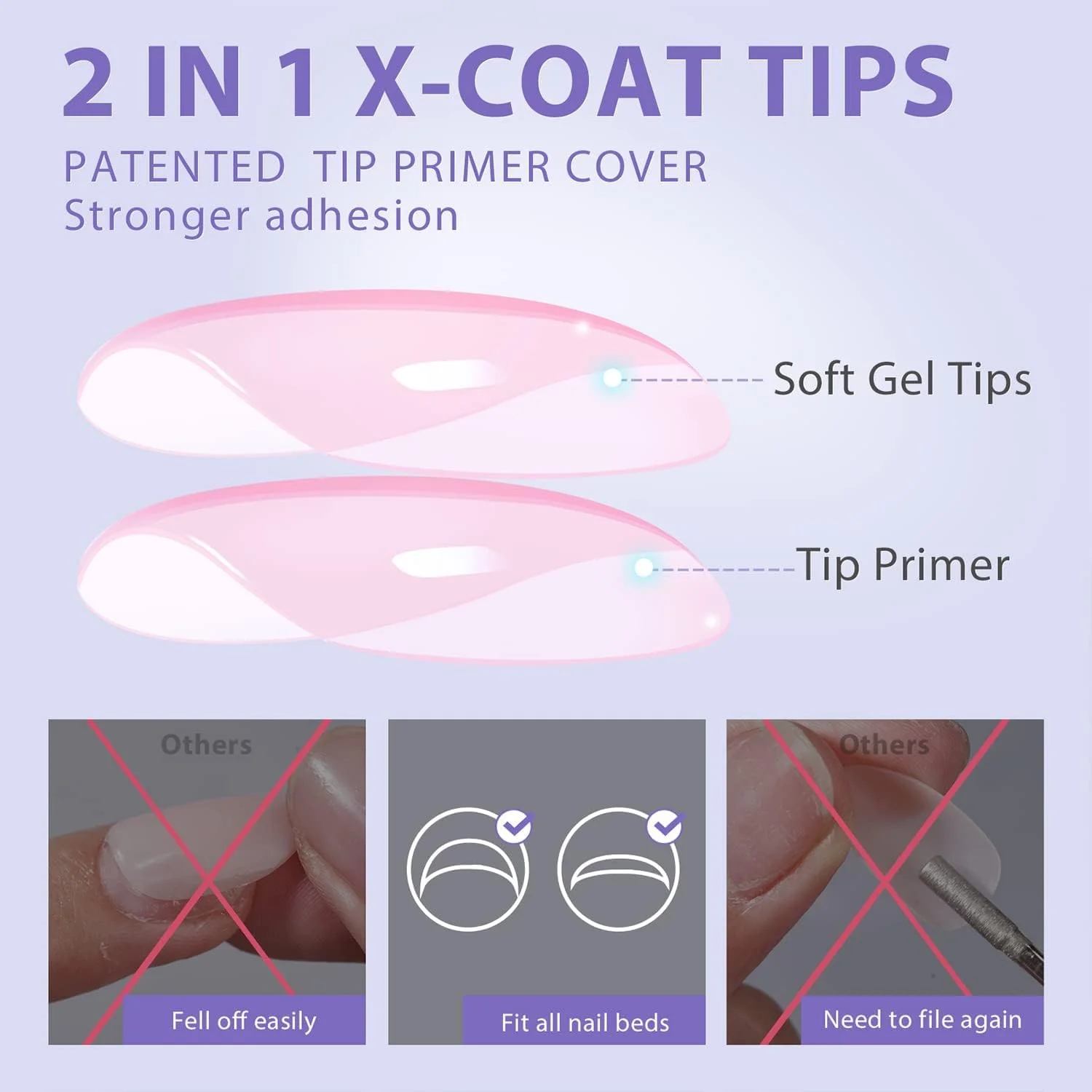 BTArtbox XCOATTIPS ناخن مصنوعی - ناخن های بادامی مات صورتی، ناخن های ژلی نرم با ماندگاری طولانی، اکستنشن ناخن مصنوعی اکریلیک برای طراحی ناخن DIY بانوان