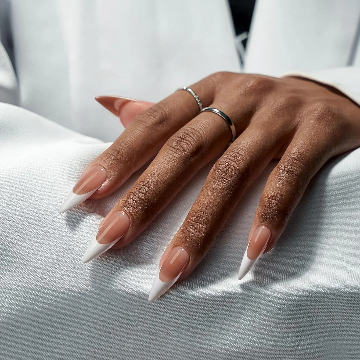 BTArtboxnails ناخن های ژلی فرنچ - ناخن مصنوعی فرنچ نوک قهوه ای بلند استیلتو XCOATTIPS، ناخن های مصنوعی برای طراحی ناخن BTArtboxnails ناخن های ژلی فرنچ - ناخن مصنوعی فرنچ نوک قهوه ای بلند استیلتو XCOATTIPS، ناخن های مصنوعی برای طراحی ناخن