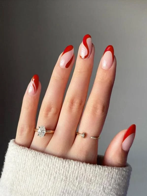 ناخن مصنوعی طرح موج قرمز، طرح کلاسیک بادامی متوسط، رنگ یکدست براق، 24 عدد، طرح شیک موج قرمز برای پاییز، ناخن های اکریلیک مصنوعی با چسب ناخن مصنوعی طرح موج قرمز، طرح کلاسیک بادامی متوسط، رنگ یکدست براق، 24 عدد، طرح شیک موج قرمز برای پاییز، ناخن های اکریلیک مصنوعی با چسب