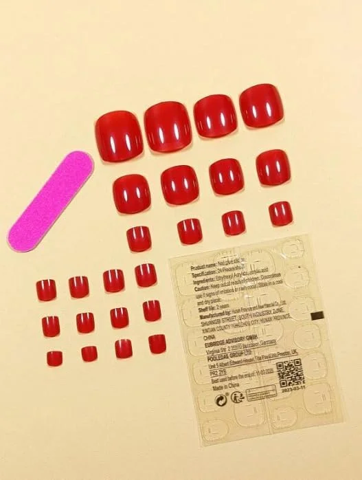 ناخن مصنوعی قرمز کلاسیک، مربعی متوسط، ناخن انگشت پا، ژله ای براق، 24 عددی، قرمز شیک، ناخن های اکریلیک مصنوعی با چسب ناخن مصنوعی قرمز کلاسیک، مربعی متوسط، ناخن انگشت پا، ژله ای براق، 24 عددی، قرمز شیک، ناخن های اکریلیک مصنوعی با چسب