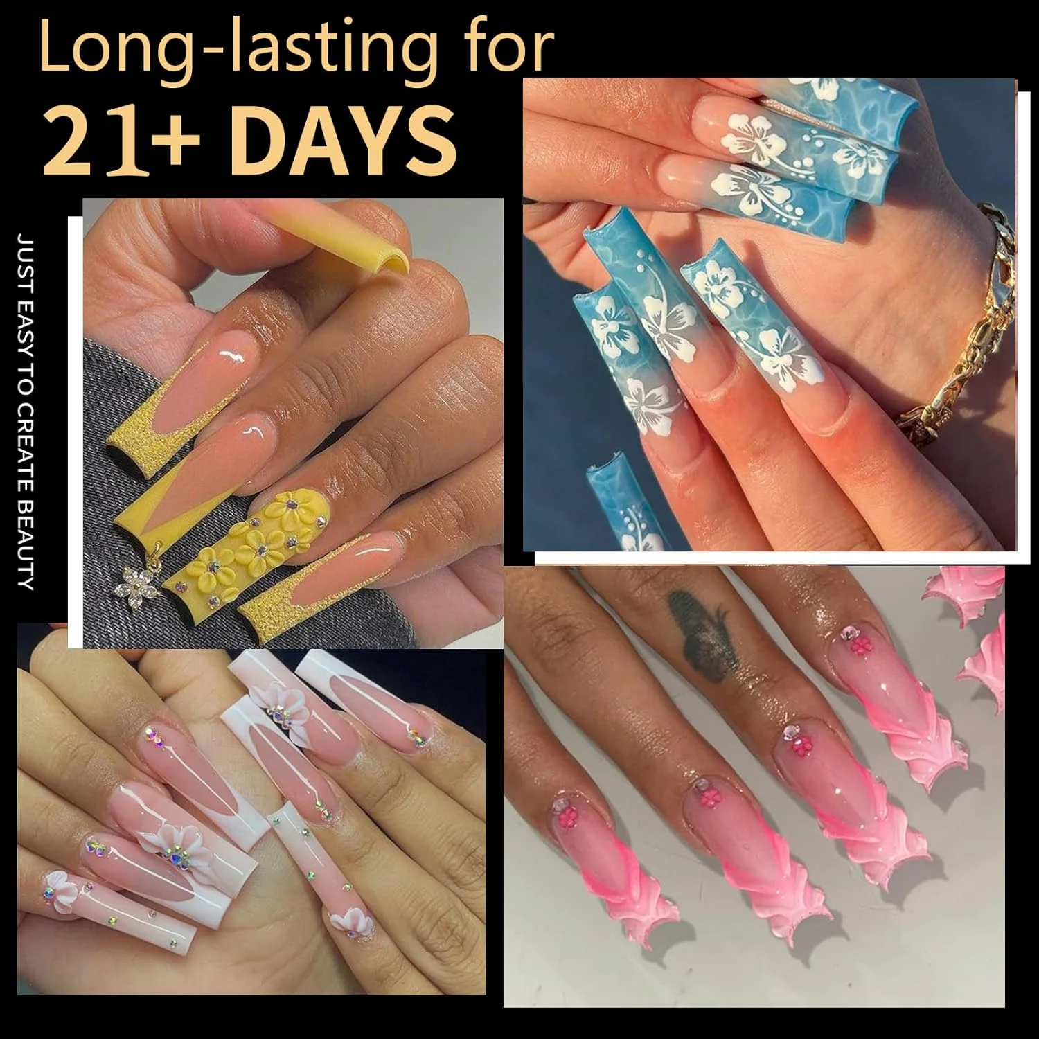 240 عدد تیپ ناخن ژلی نرم مربعی، ناخن های مربعی بلند، 12 سایز بدون منحنی C، پوشش نیمه مخروطی، اکریلیک فرانسوی صاف و شفاف، اکستنشن ناخن مصنوعی برای مبتدیان و سالن های حرفه ای خانگی