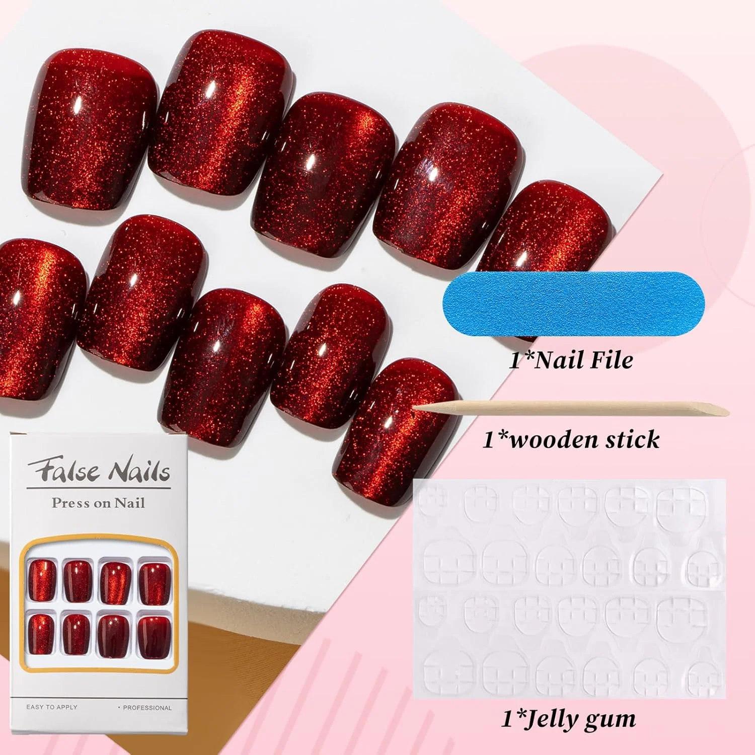 ناخن مصنوعی طرح چشم گربه ای قرمز، مدل کوتاه و تابوتی، ست ناخن های قرمز چسبی، ناخن های اکریلیک طرح چشم گربه ای، 24 عدد ناخن مصنوعی تابوتی سایز XS به همراه برچسب و ابزار سوهان مناسب مهمانی و عروسی ناخن مصنوعی طرح چشم گربه ای قرمز، مدل کوتاه و تابوتی، ست ناخن های قرمز چسبی، ناخن های اکریلیک طرح چشم گربه ای، 24 عدد ناخن مصنوعی تابوتی سایز XS به همراه برچسب و ابزار سوهان مناسب مهمانی و عروسی