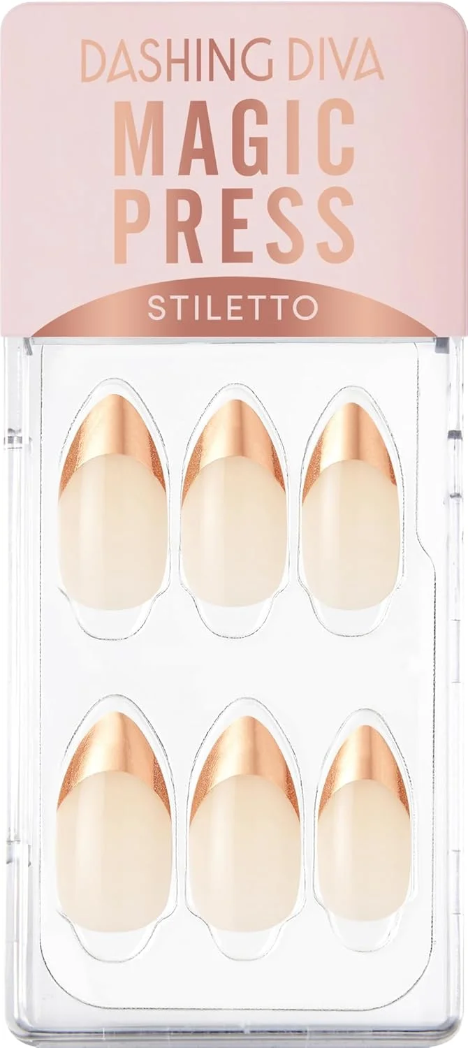 ناخن مصنوعی مجیک پرس طرح فرانسوی لبه رزگلد ناخن مصنوعی مجیک پرس طرح فرانسوی لبه رزگلد