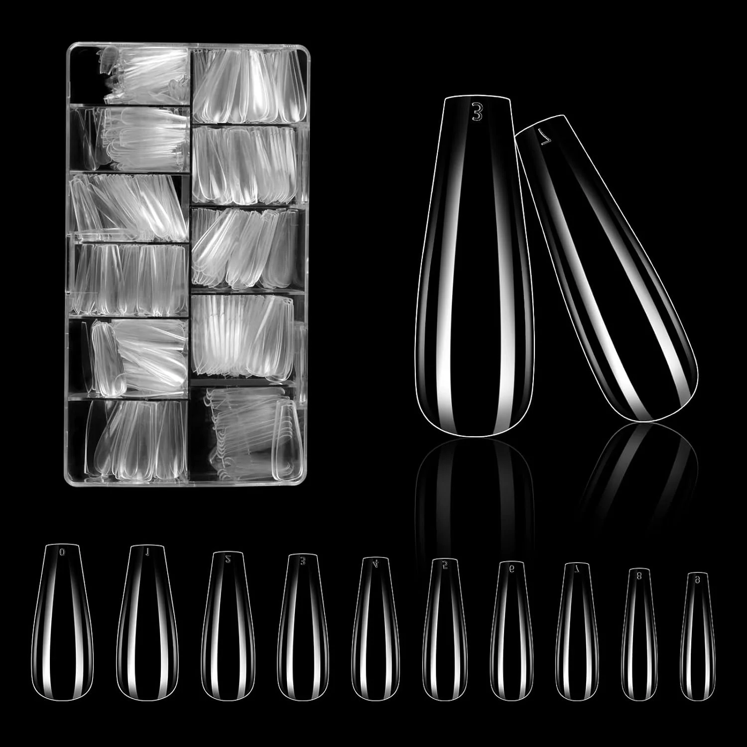 ناخن مصنوعی دیبونیور، 500 عدد کپسول ژلی آمریکایی، 10 سایز پوشش کامل شفاف برای متخصصان کاشت ناخن، مبتدیان مانیکور و هنر ناخن DIY در خانه ناخن مصنوعی دیبونیور، 500 عدد کپسول ژلی آمریکایی، 10 سایز پوشش کامل شفاف برای متخصصان کاشت ناخن، مبتدیان مانیکور و هنر ناخن DIY در خانه