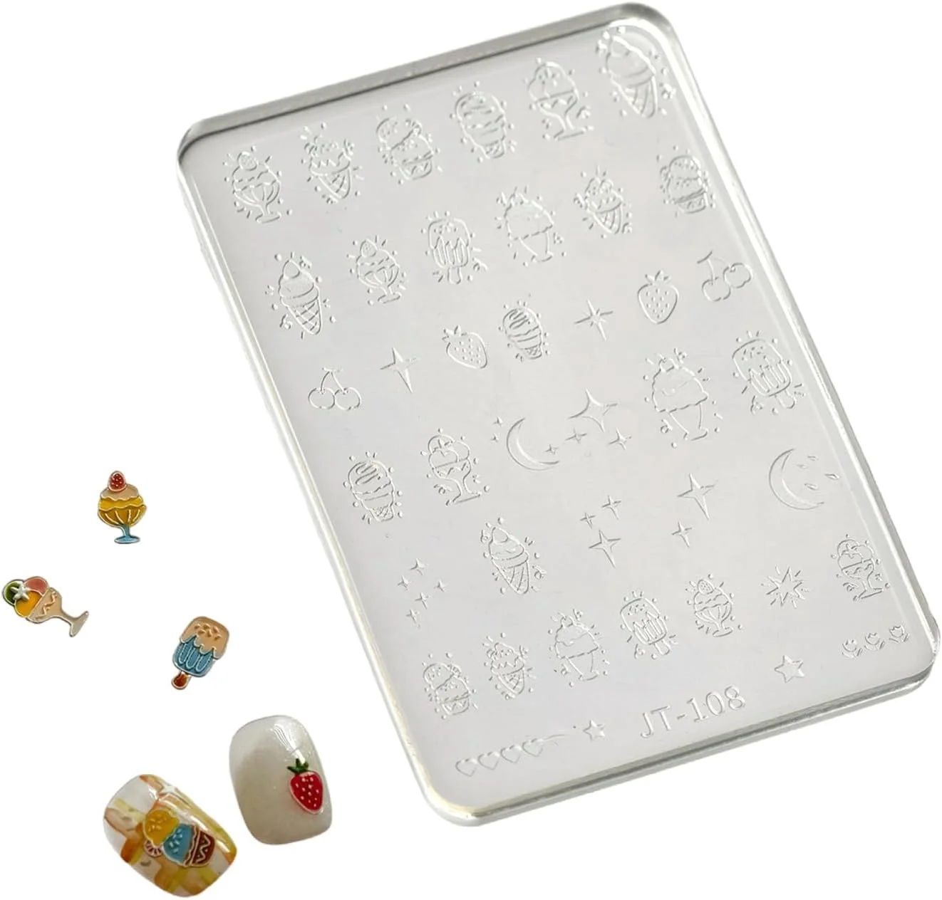 قالب سیلیکونی طراحی ناخن طرح بستنی با جزئیات، ضخامت ۰.۴ سانتی متر، رزین براق برای لوازم جانبی مانیکور، قالب های طراحی ناخن مناسب مبتدیان