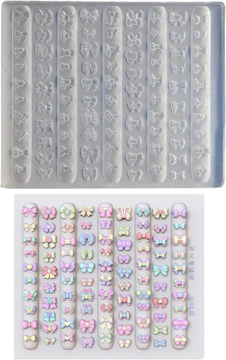 سیلیکون انعطاف پذیر طراحی ناخن برای طرح های منحصر به فرد پاپیونی، بادوام و با کاربری آسان، مناسب برای انواع و سایزهای ناخن، تزئینات ناخن