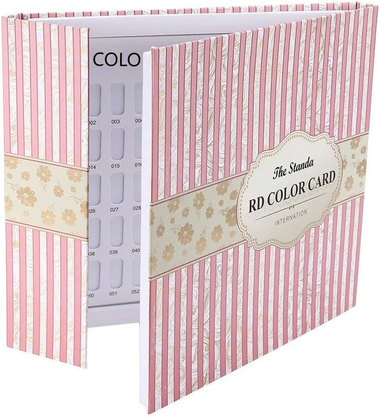 نمایشگر رنگ لاک ناخن، کتابی با 120 خانه، جلد آهنربایی، استند، کارت نمایش نوک ناخن، سبک و قابل حمل، طرح راه راه برای سالن ناخن و استفاده شخصی (کارت رنگ راه راه)