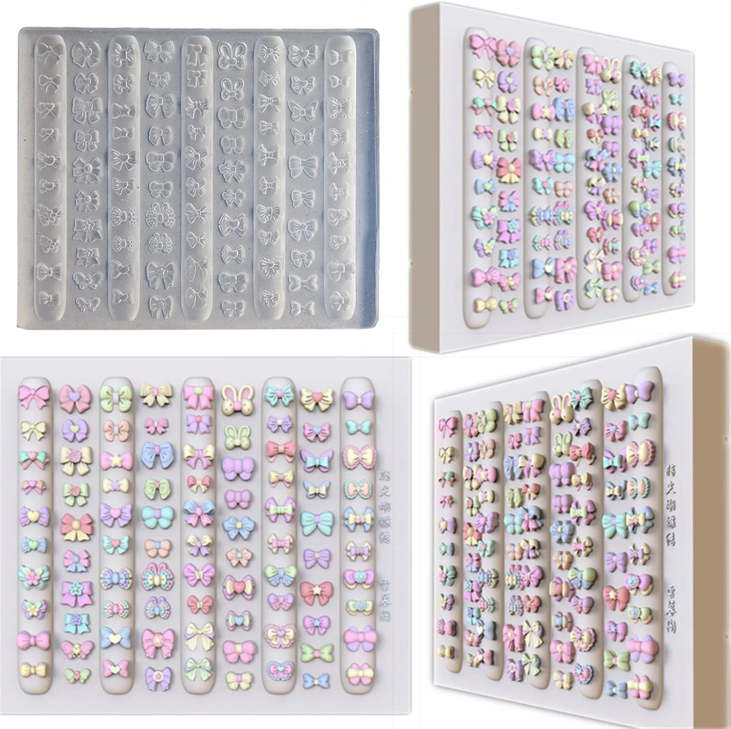 سیلیکون انعطاف پذیر طراحی ناخن برای طرح های منحصر به فرد پاپیونی، بادوام و با کاربری آسان، مناسب برای انواع و سایزهای ناخن، تزئینات ناخن