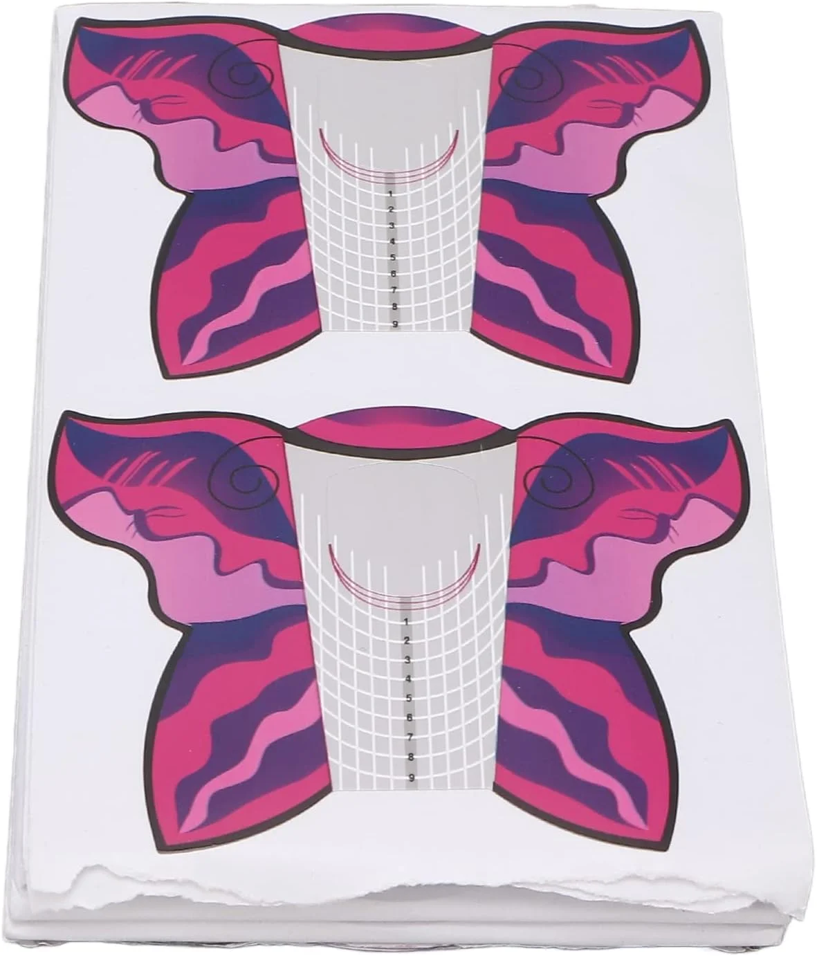 استیکرهای فرم ناخن، فرم های اکستنشن ناخن 100 عددی، استیکرهای خود چسب، استنسیل نوک فرانسوی، ابزار مانیکور