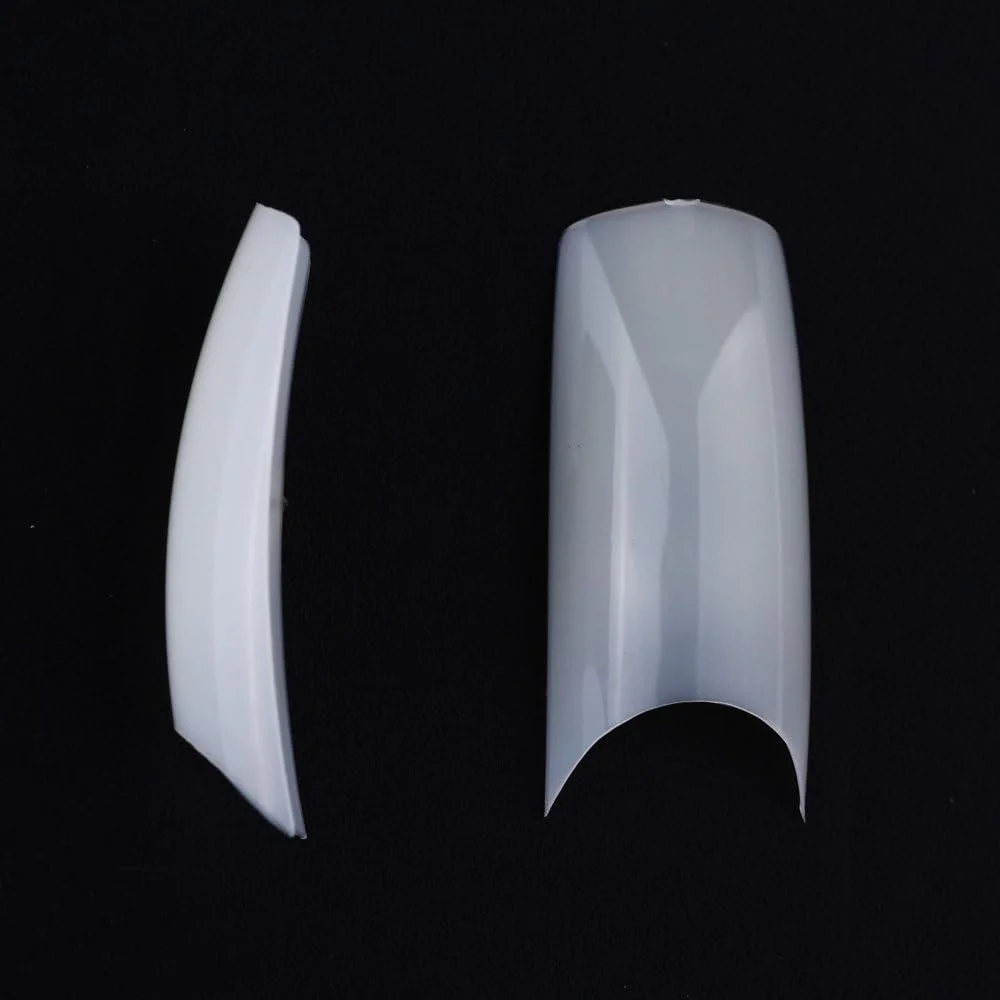 500 عدد تیپ ناخن رنگ طبیعی، پوشش نیمه، ژل UV اکریلیک، ناخن مصنوعی فرانسوی، 10 سایز برای سالن های ناخن و دکوراسیون خانگی