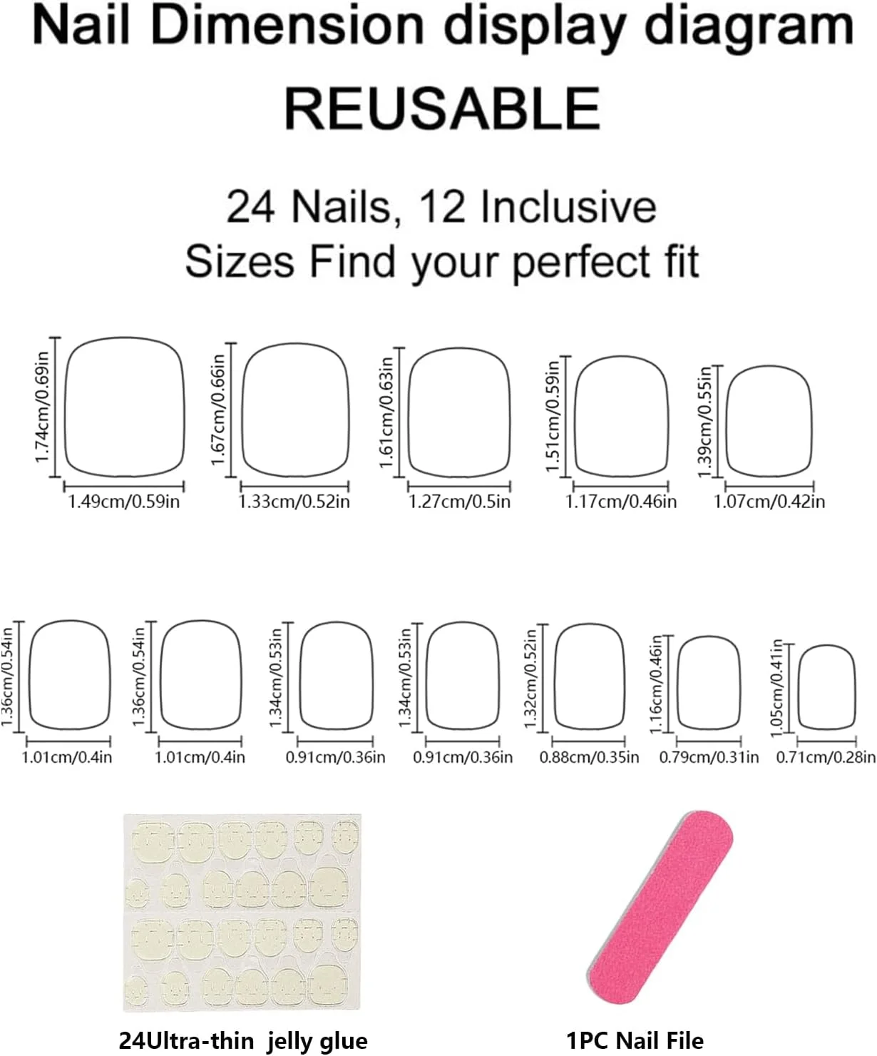 ناخن هالووین، 24 ناخن چسبی طرح کدو تنبل، ناخن هالووین، ناخن چسبی (مدل A)