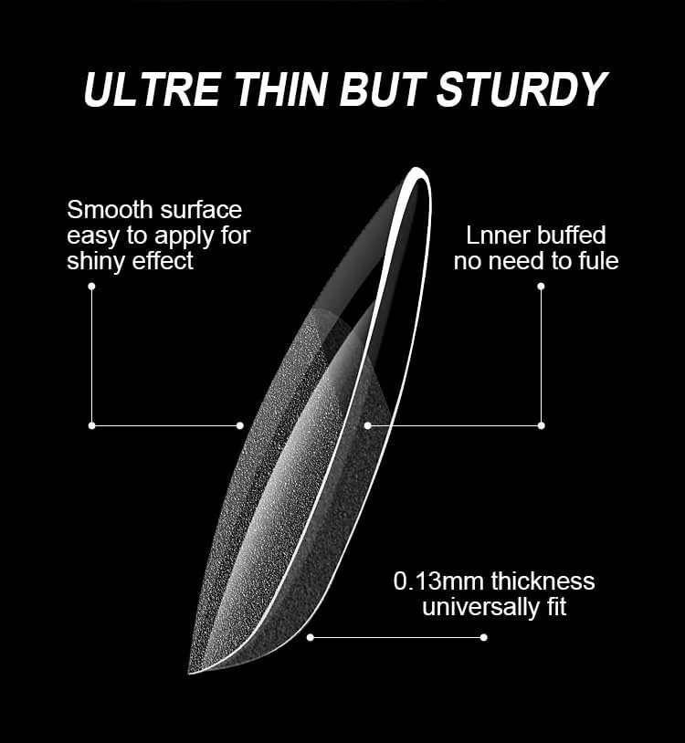 نک ناخن ژلی، 600 عدد نوک ناخن مصنوعی نیمه مات از پیش حک شده، فرم بادامی متوسط ​​- 12 سایز پوشش کامل اکریلیک نرم، اکستنشن ناخن بدون منحنی C، هدیه ای برای DIY در خانه