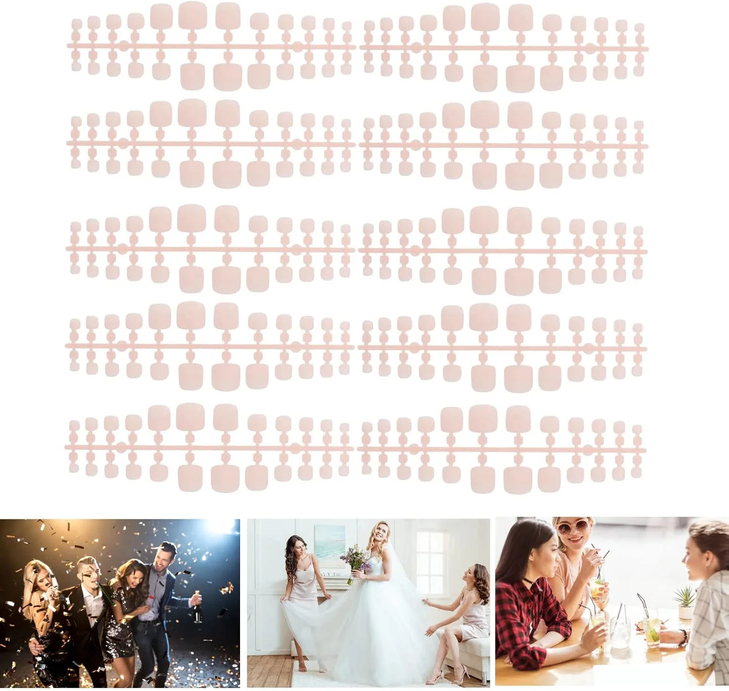 ناخن مصنوعی پا، 240 عدد نوک ناخن کامل DIY قابل حمل برای خانه (مات) با فیت محکم