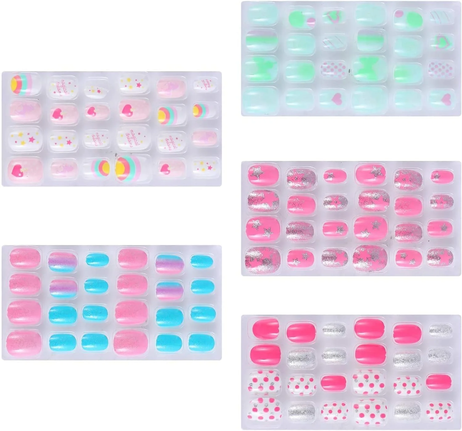 ناخن مصنوعی چسبی دخترانه، پوشش کامل، ناخن های مصنوعی کوتاه مناسب کودکان، نوجوانان، تزئین ناخن