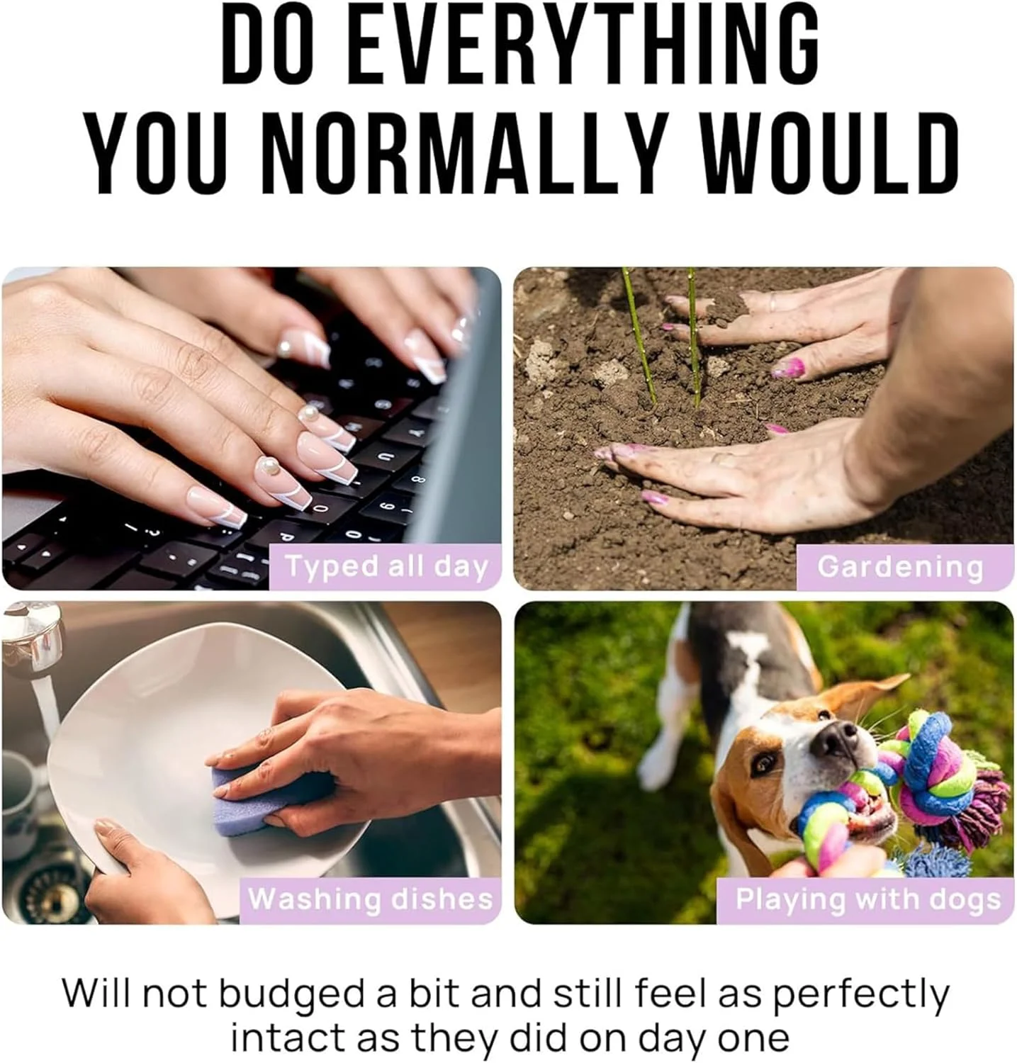 ناخن مصنوعی فرنچ GAYA - 24 عدد ناخن مصنوعی فرنچ ژلی نرم، ناخن مصنوعی کوتاه شبیه سالن، بدون محو شدن، چسب یکپارچه روی ناخن برای مانیکور ناخن زنانه، دختر فرانسوی (GY1086)