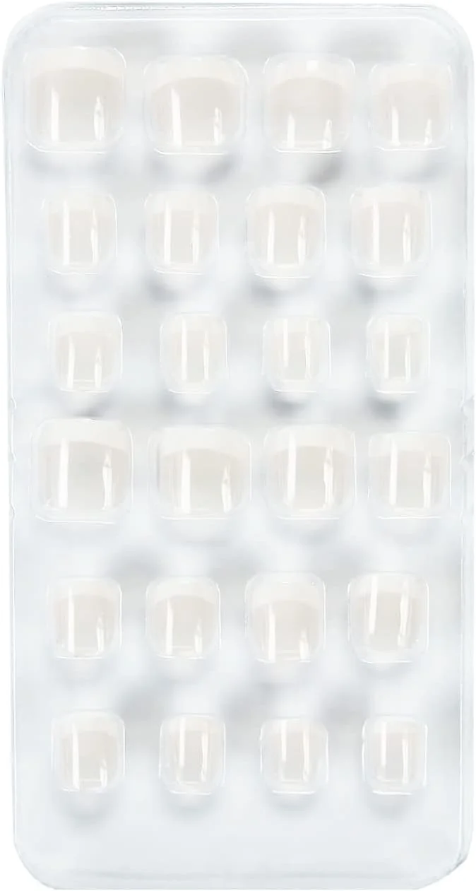 ناخن مصنوعی بچه گانه گلام آپ پاریس - پوشش کامل - استفاده آسان - چسب خودکار - 24 عدد ناخن مصنوعی در هر جعبه - شکل گرد مربعی - شماره 149 - مانیکور فرانسوی