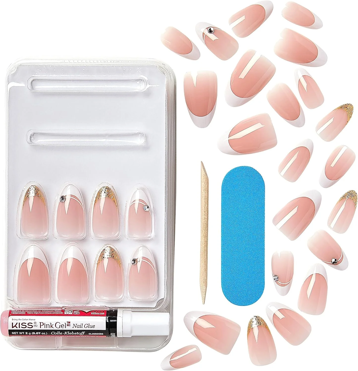 ناخن مصنوعی چسبی ادیشن محدود با طرح مرلین مونرو، 28 عدد ناخن، چسب ناخن ژلی، سوهان ناخن کوچک، چوب مانیکور