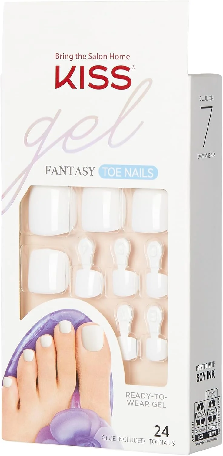 مجموعه ناخن مصنوعی پا آماده استفاده کیس، مدل 'This is Classic'، به همراه سوهان ناخن کوچک، چسب ناخن ژلی صورتی و 28 ناخن سفید مقاوم در برابر لک مجموعه ناخن مصنوعی پا آماده استفاده کیس، مدل 'This is Classic'، به همراه سوهان ناخن کوچک، چسب ناخن ژلی صورتی و 28 ناخن سفید مقاوم در برابر لک