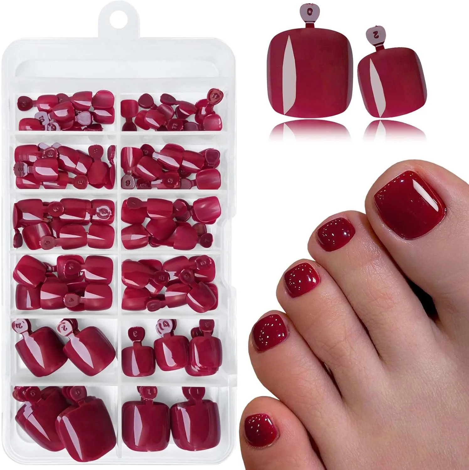ناخن مصنوعی زنانه LoveOurHome رنگ شرابی با چسب، نوک اکریلیک قرمز شرابی، مصنوعی برای زنان، 120 عدد ناخن مصنوعی زنانه LoveOurHome رنگ شرابی با چسب، نوک اکریلیک قرمز شرابی، مصنوعی برای زنان، 120 عدد