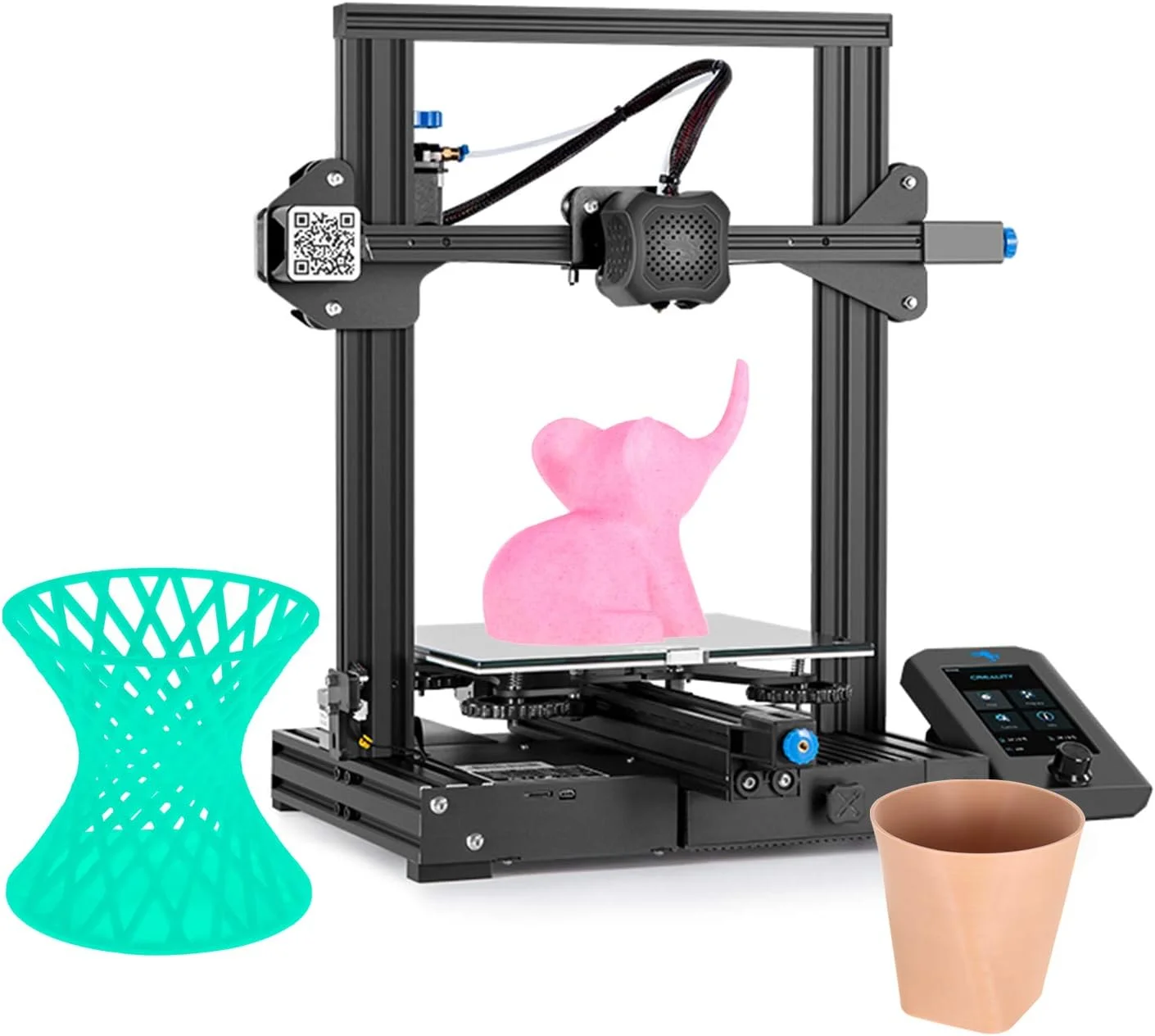 کیت پرینتر سه بعدی Ender-3 V2، ساختار یکپارچه تمام فلزی، مادربرد سایلنت، صفحه نمایش رابط کاربری جدید، پشتیبانی از ادامه چاپ، ابعاد ساخت 220 * 220 * 250 میلی‌متر، ساخت DOOMUN