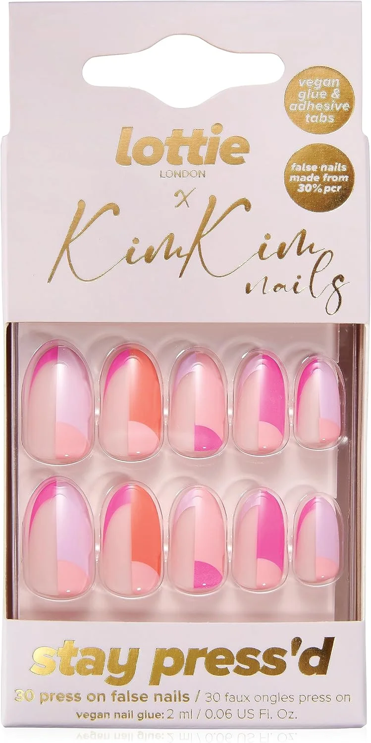 ناخن مصنوعی چسبی لottie LONDON X KIM KIM - مدل Colour Block Party - 30 عدد ناخن مصنوعی چسبی لottie LONDON X KIM KIM - مدل Colour Block Party - 30 عدد