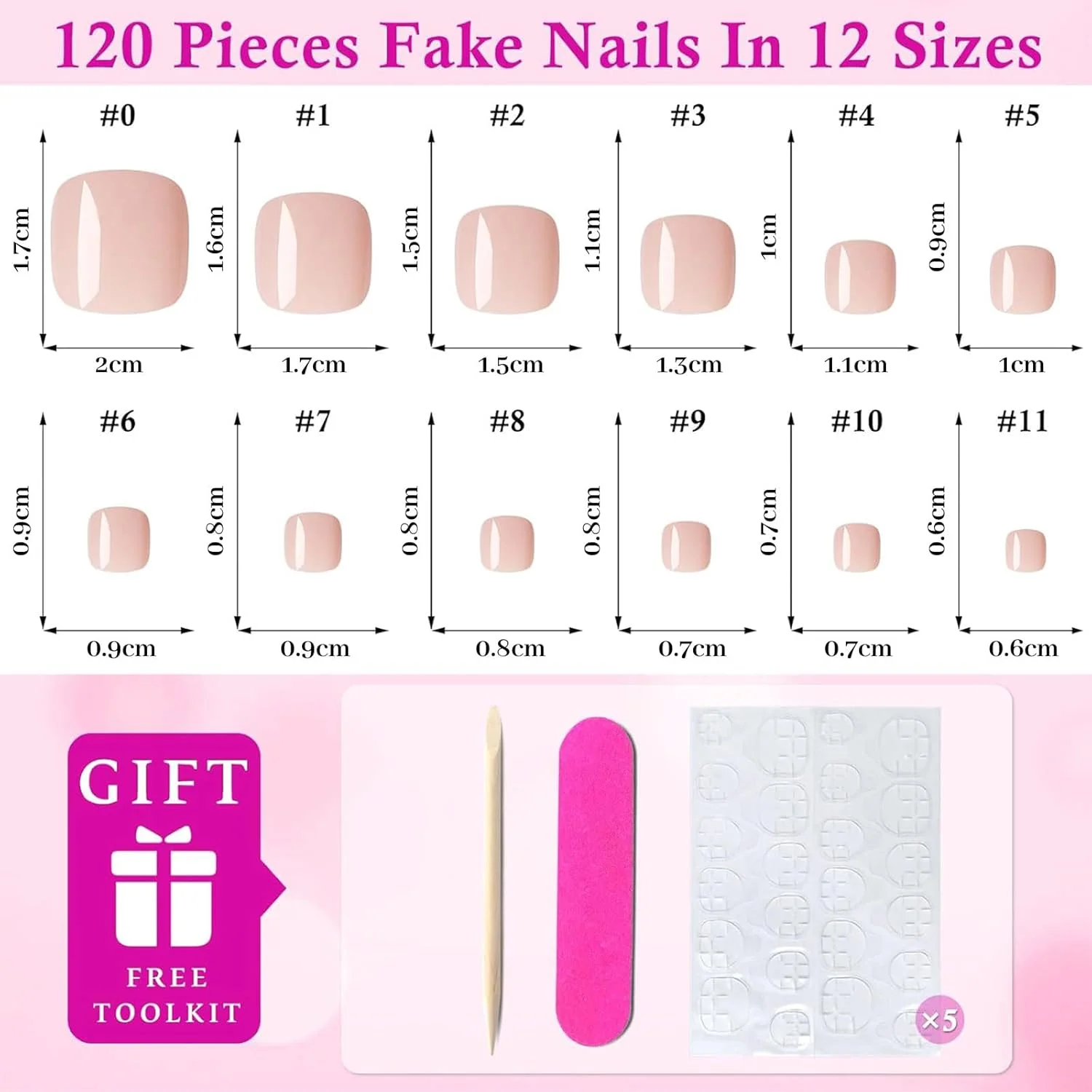 ناخن مصنوعی پا رنگ پوست 120 عددی با چسب ناخن مصنوعی پا رنگ پوست 120 عددی با چسب